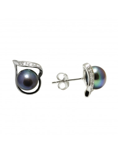 Silver earrings with pearls EYA938S