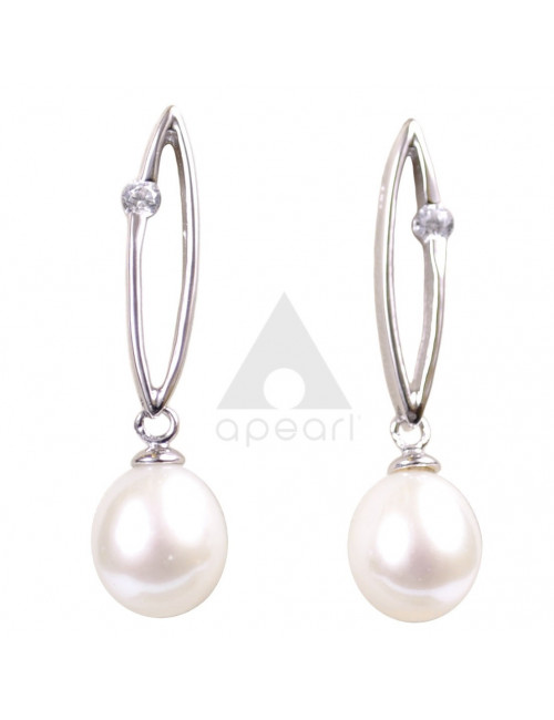 Srebrne kolczyki z perłami Biwa YA-E420