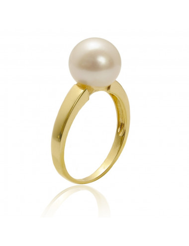Złoty pierścionek z perłą FR101833G