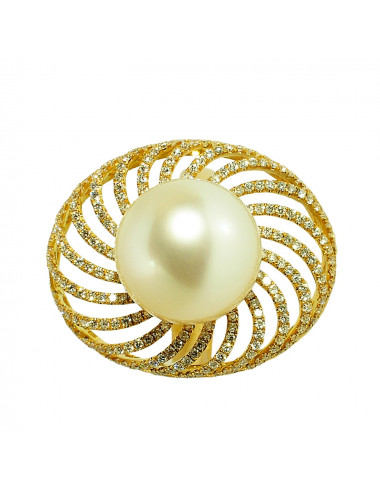 Złoty pierścionek z perłą South Sea RF04G