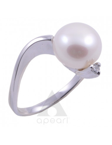 Srebrny pierościonek z perłami BIWA R0155S