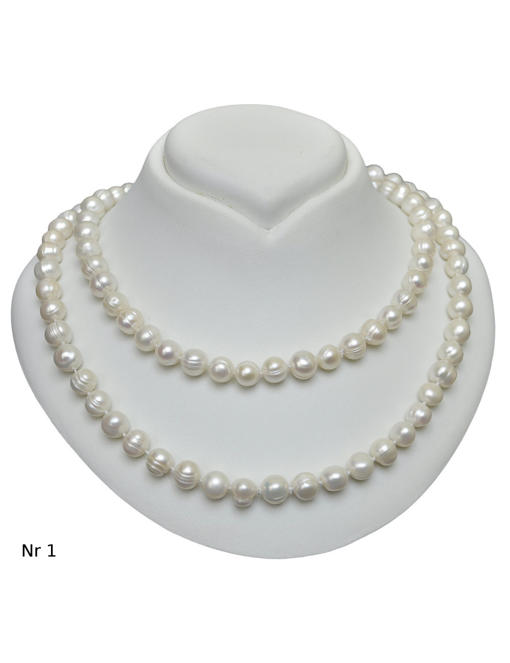 String of white oval freshwater pearls NO89