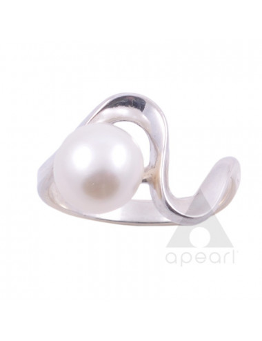 Silver ring with pearl R21MAS