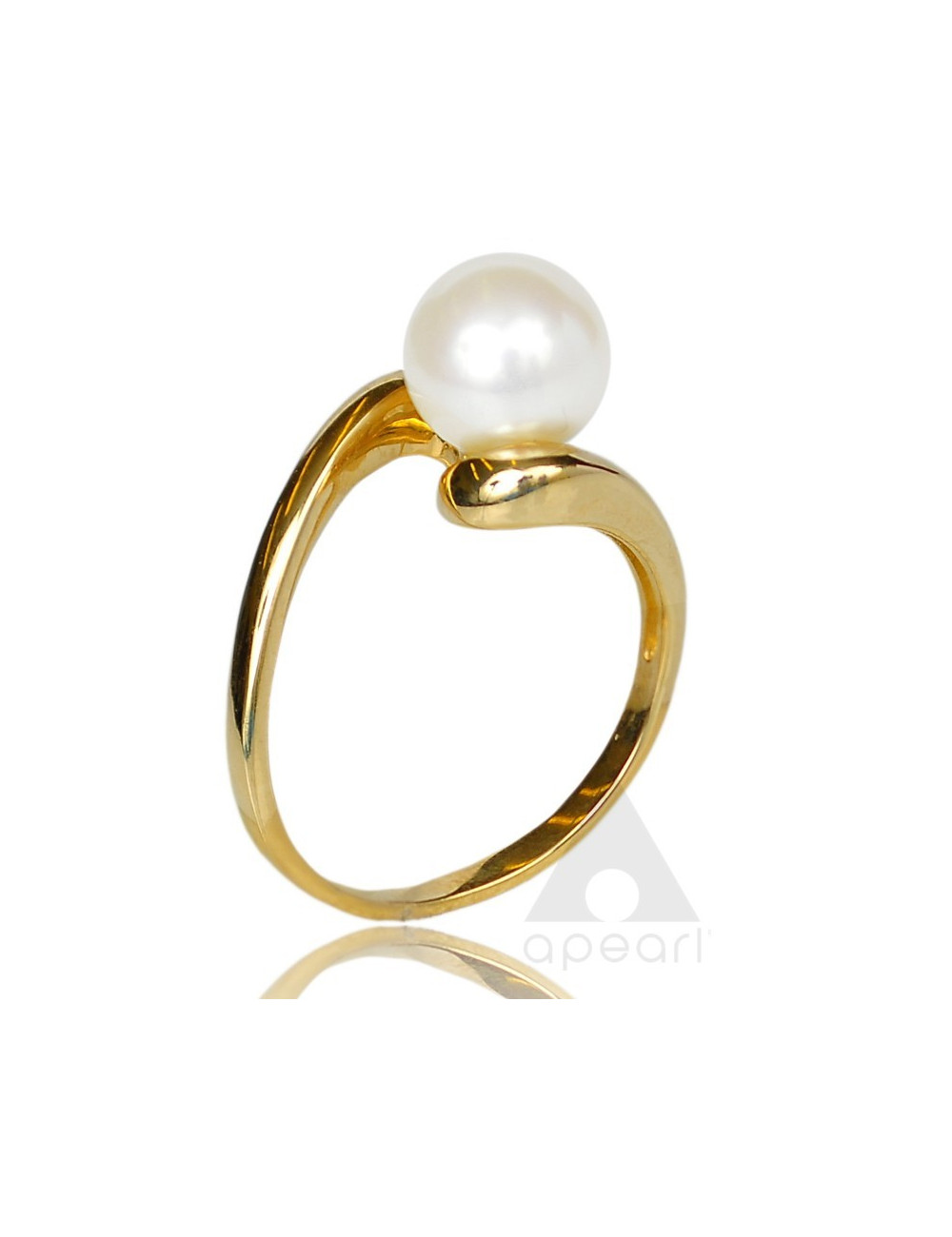 Złoty pierścionek z perłą Biwa FR124995G