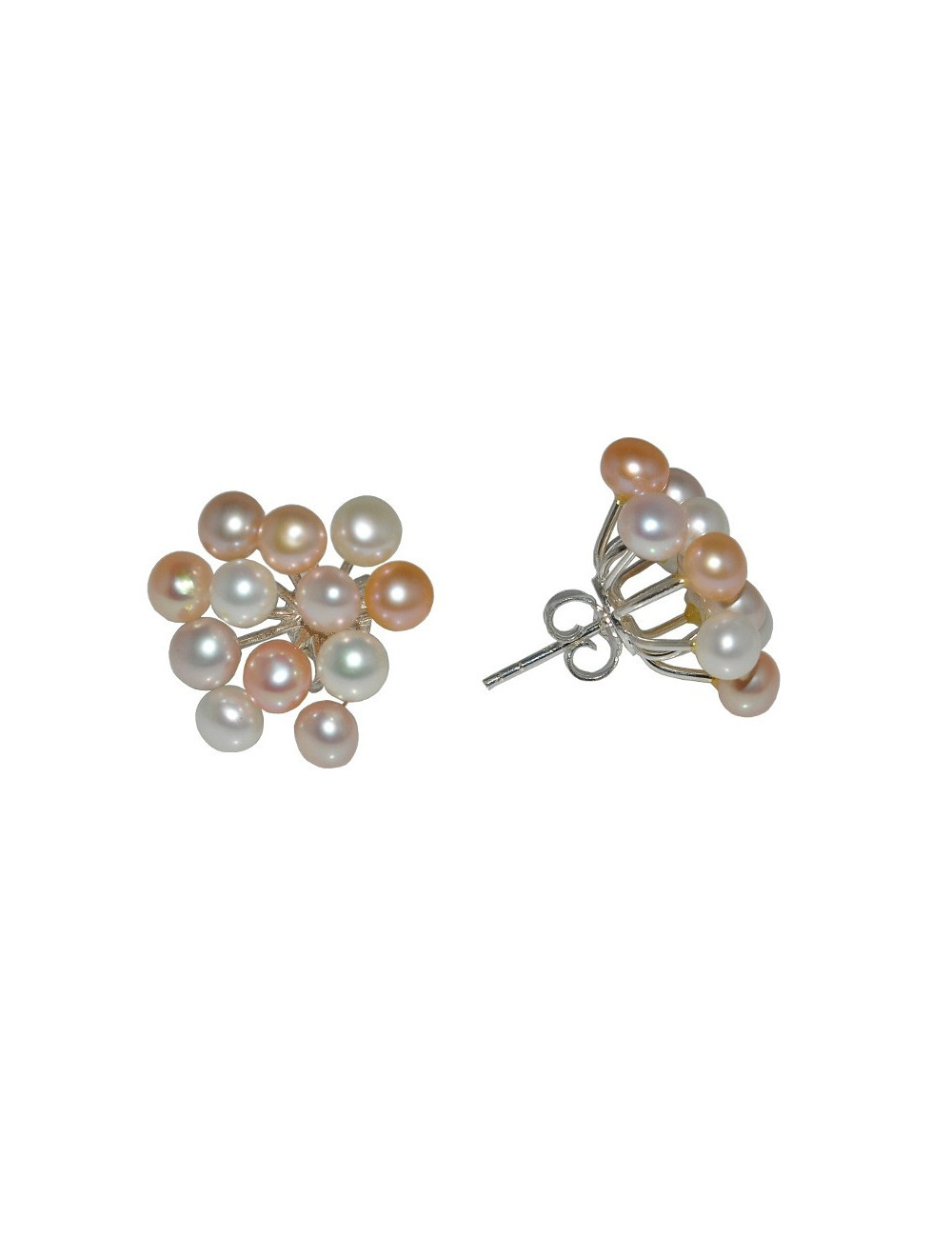 Srebrne kolczyki z perłą Biwa KMA205