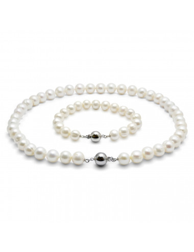 Silver Pearl Jewellery Set K+O1011S3