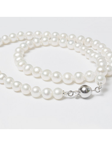 Silver Real Pearl Necklace NO665S3