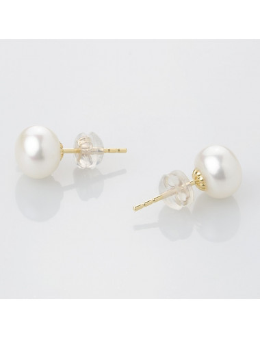 Golden Earrings with Pearls KG758G