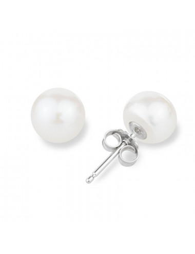 Silver Earrings with Pearl 7.0-7.5 mm K10775S