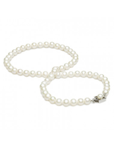 Silver Real Pearl Necklace NO078S32