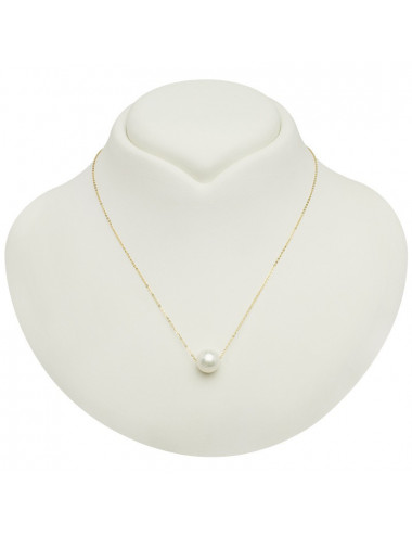 Gold delicate chain with white round pearl LAN995G
