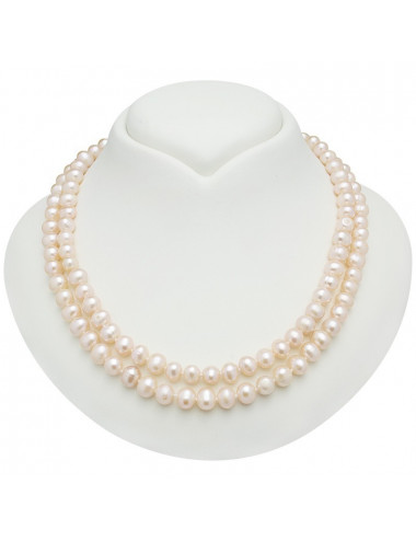 String of oval real pearls NO78V2