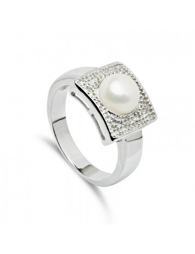 Silver Pearl Ring ZIR0543
