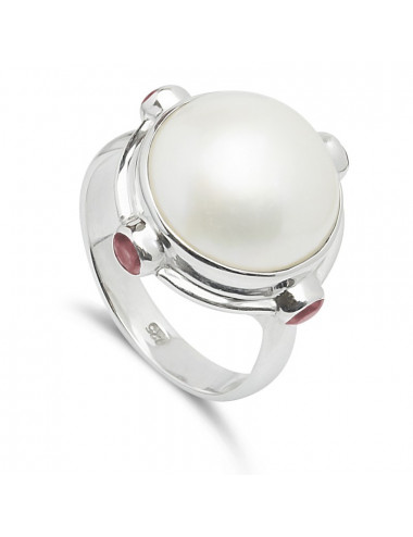Srebrny Pierścionek z Perłą Mabe RMB2218S