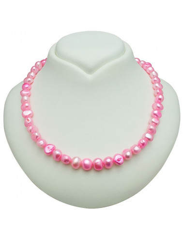 Summer collection necklace of pink larger baroque pearls NB910S1