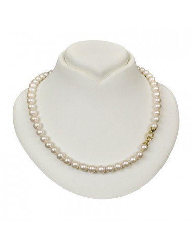 Akoya pearl necklace with gold clasp decorated with diamonds Nm758G6085