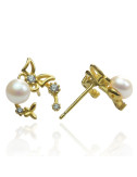 Silver gold-plated pearl earrings KSG56S