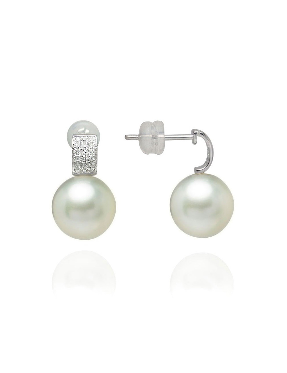 Gold earrings with South Sea pearls KS105110WG