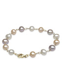 Gold bracelet with multicolored pearls BO657G1