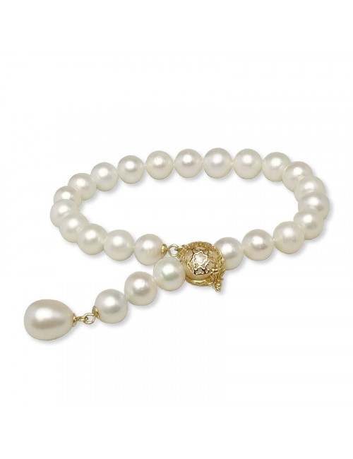 Gold pearl bracelet with unique clasp BO7580G