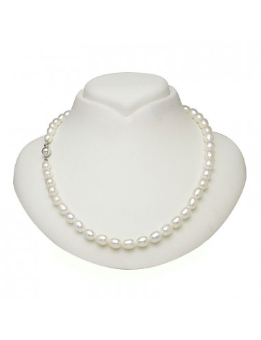 Silver pearl necklace NR078S3