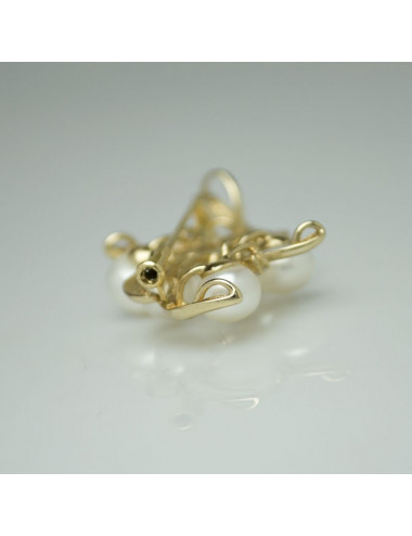 Złota broszka z perłami IP0621G