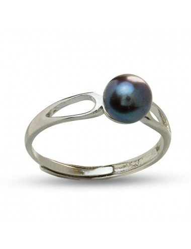 Silver ring with a real pearl R4550S