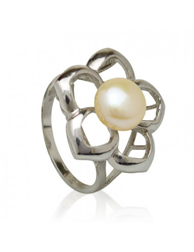 Srebrny pierścionek z prawdziwą perłą R0117S