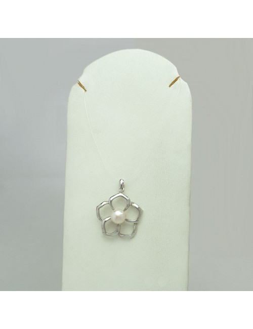 Flower-shaped silver pendant P0117S