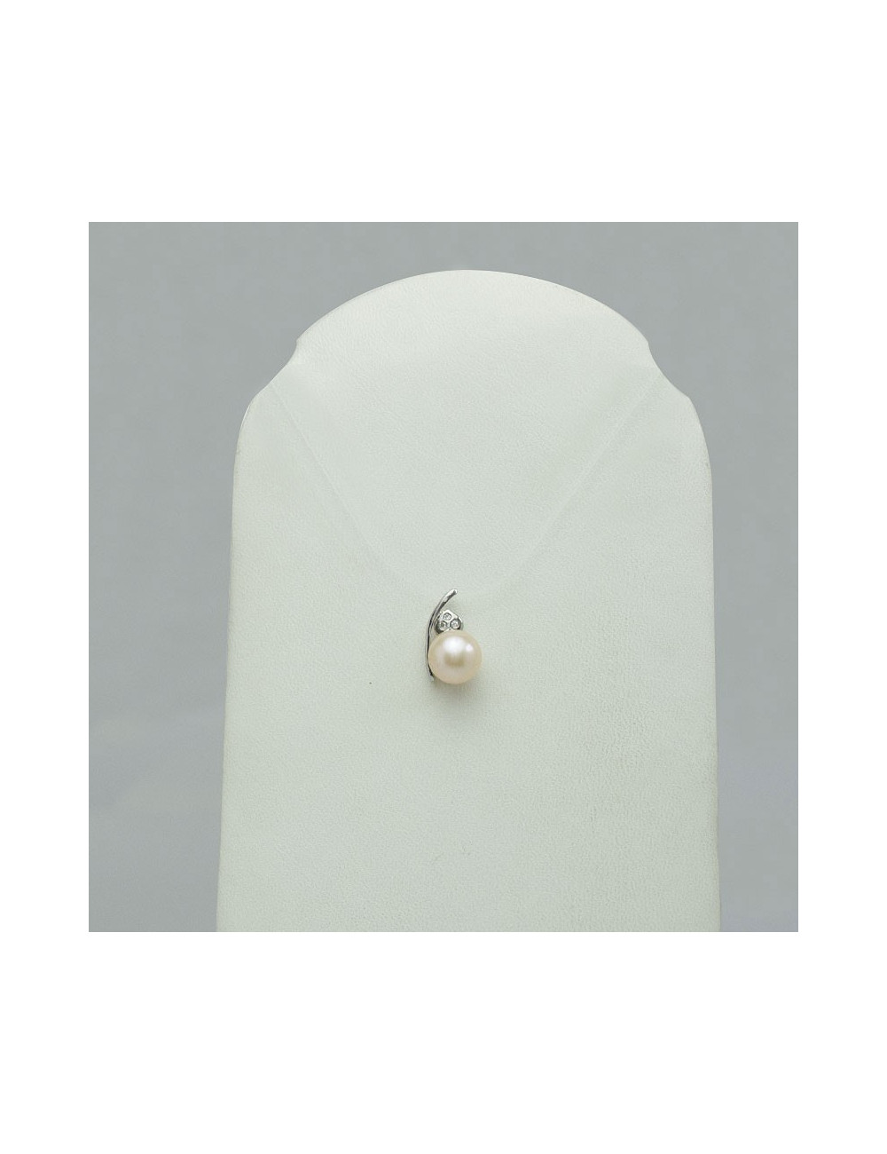 Silver pendant with pearl and zircons FP0886S