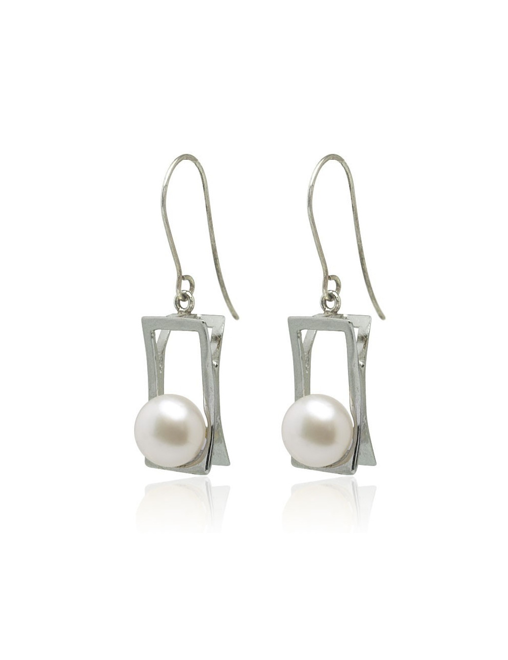 Silver earrings with freshwater pearl ZIE0274S