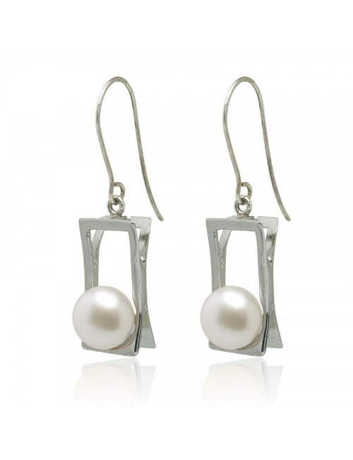 Silver earrings with freshwater pearl ZIE0274S