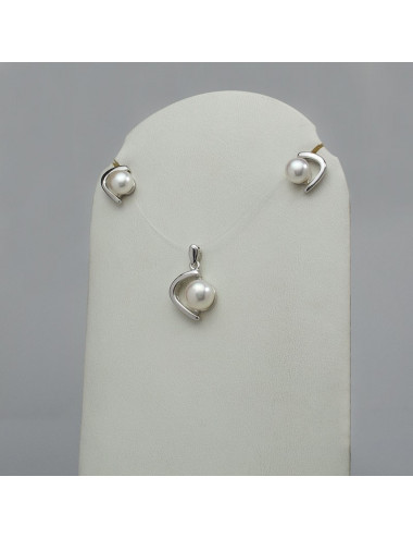 Silver set with freshwater pearls SEP0167S