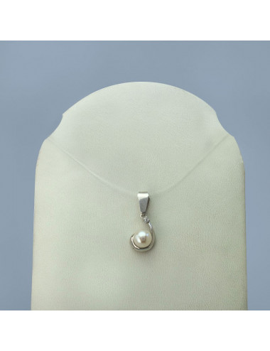 Silver pendant with pearl and zircon SP0002CZS