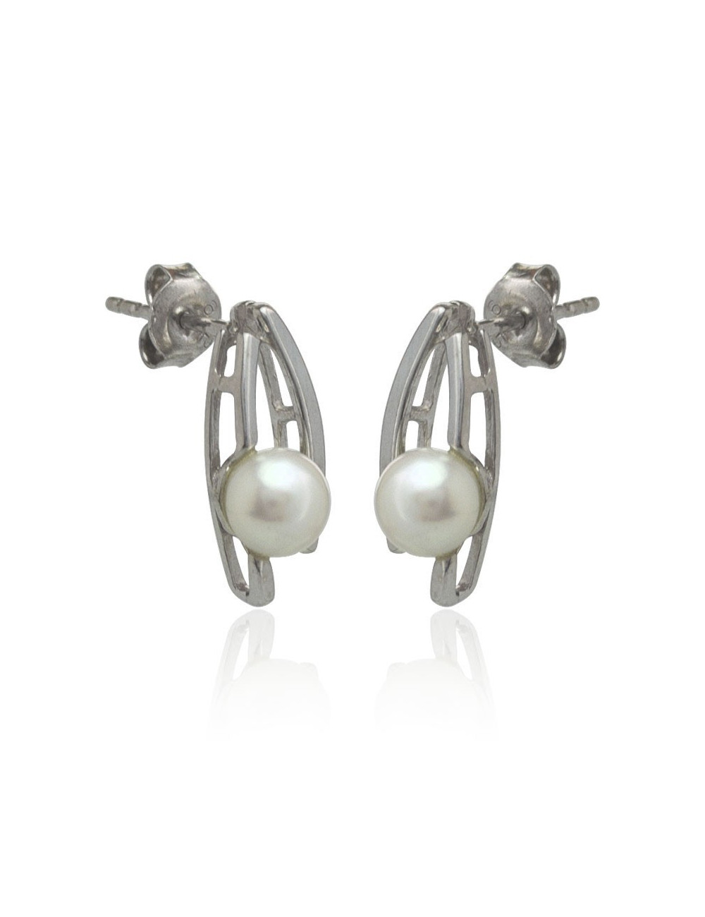 Silver earrings with pearls ZIE0746S