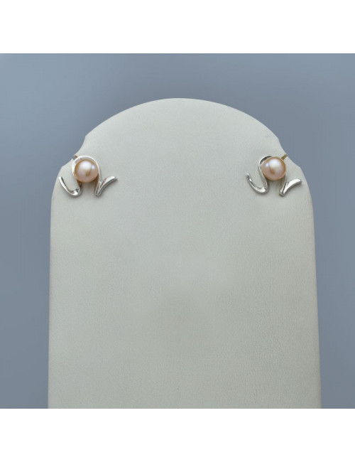 Silver earrings with freshwater pearl FE302390S