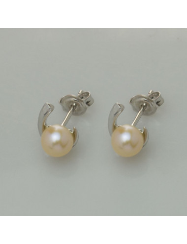 Srebrne kolczyki z perłą SE0002