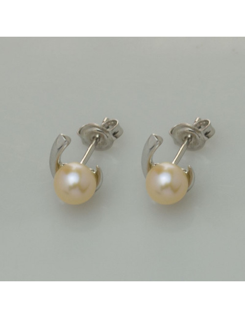 Silver earrings with freshwater pearls SE0002