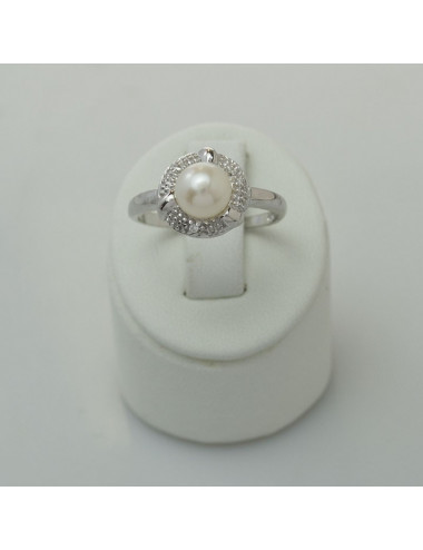 Srebrny pierścionek z perłą IR0093S
