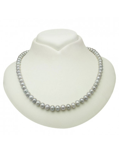 Silver Grey Pearl Necklace NO67S1S