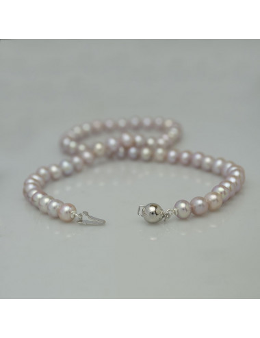 Jewelry set of lavender color pearl K7075S3