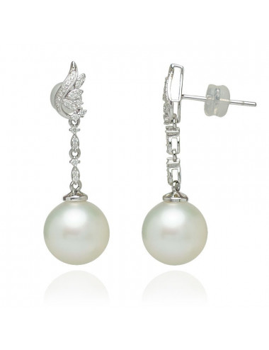 Gold earrings with South Sea pearls KS10511WG