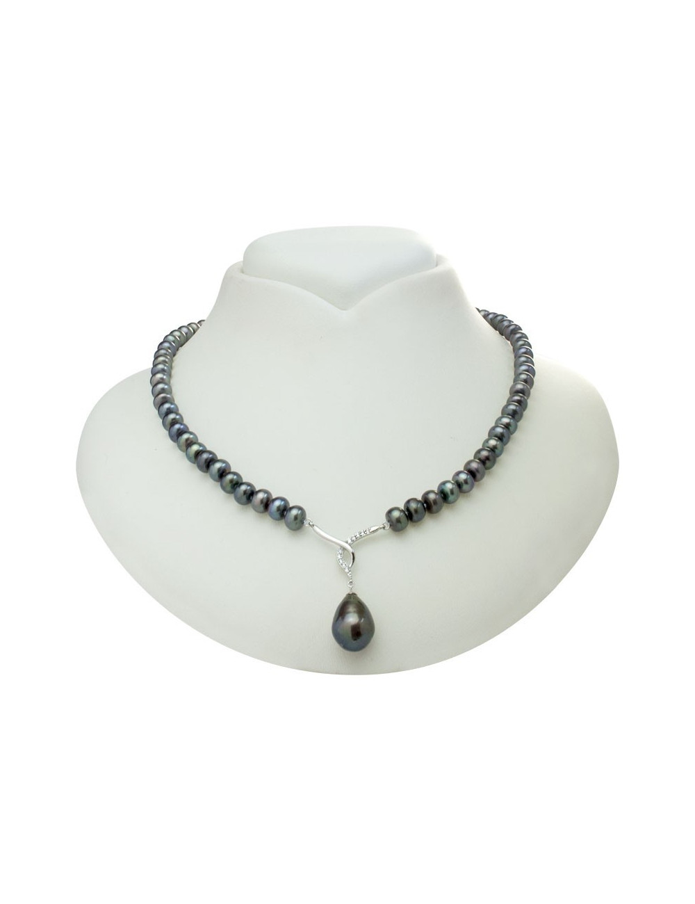 Silver necklace with freshwater pearls YA6070S