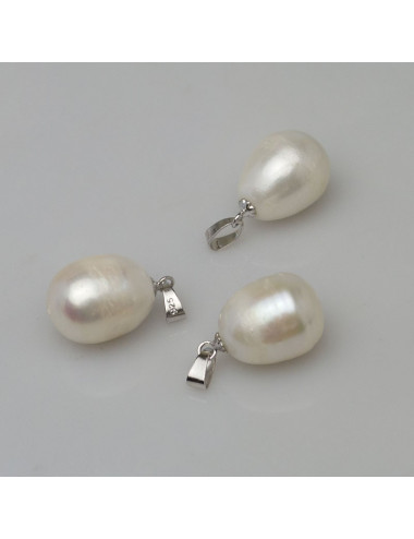 Srebrne kolczyki z perłą Biwa K059MIXS