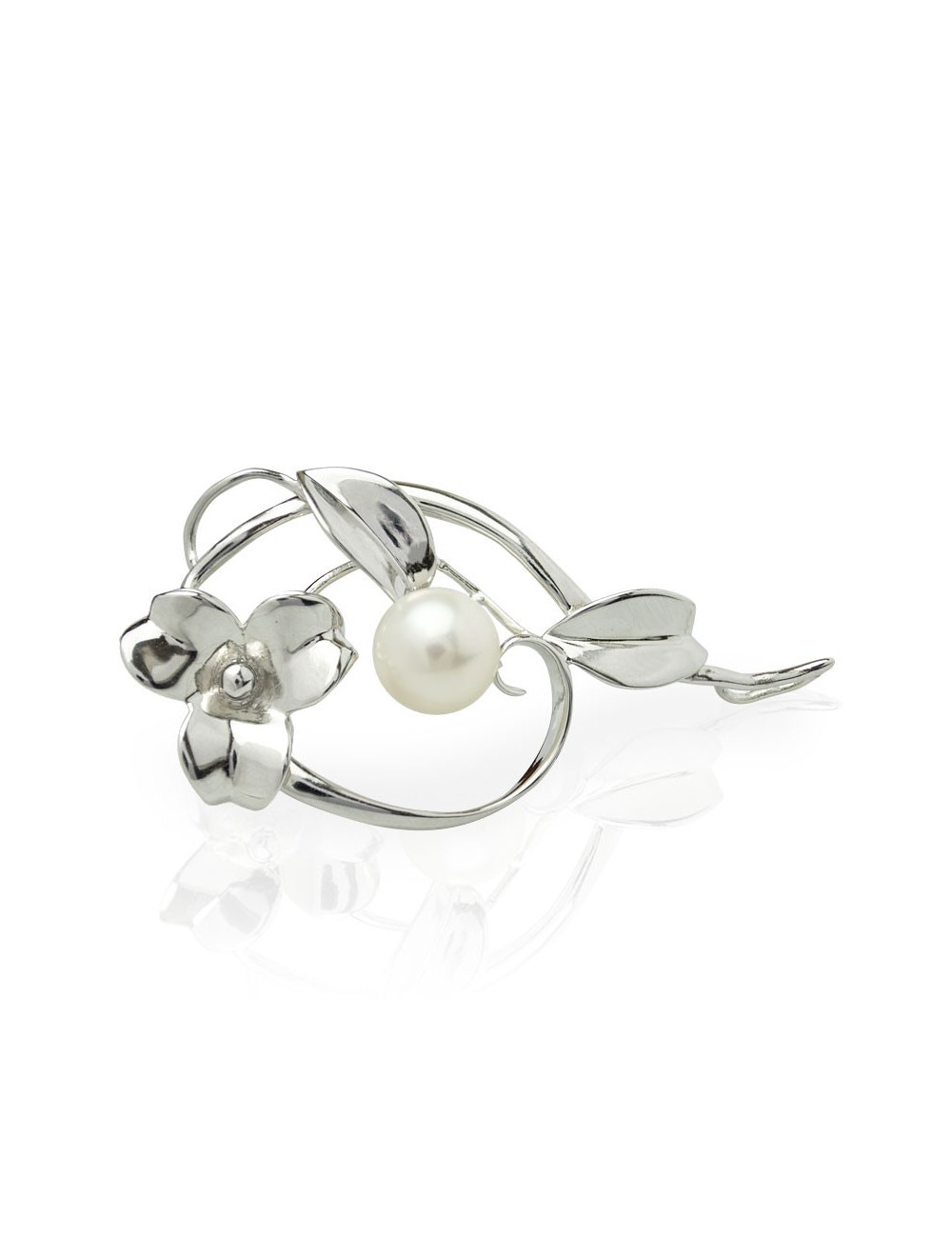 Silver brooch with freshwater pearls IP8090S