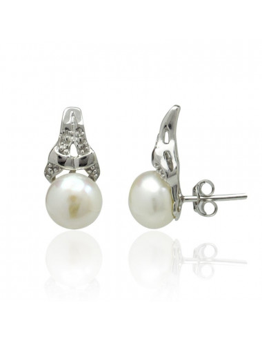 Srebrne kolczyki z perłami SE0123AS