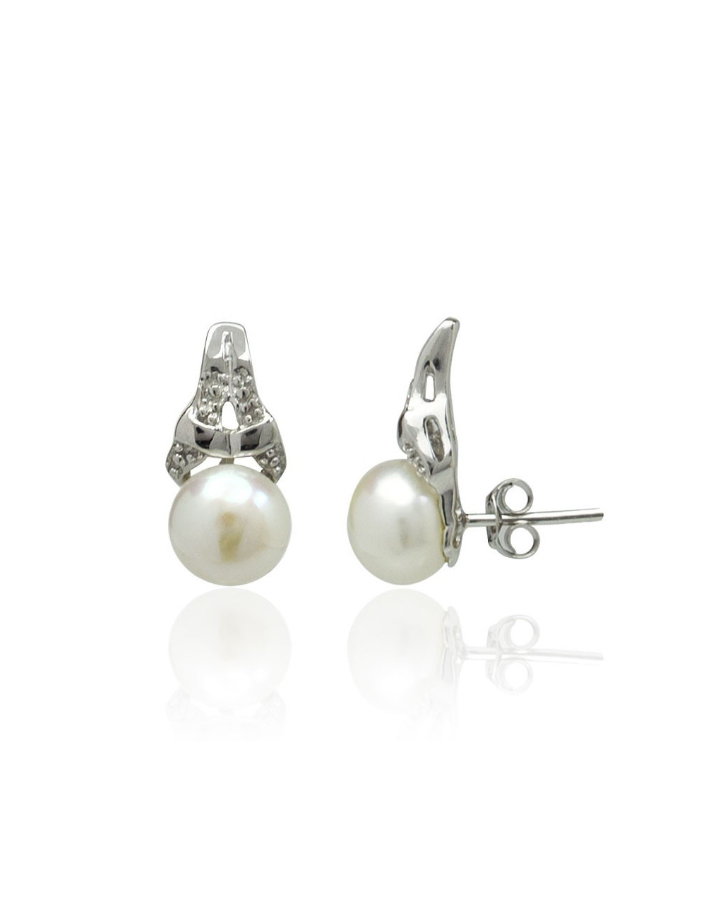 Silver earrings with freshwater pearls SE0123AS