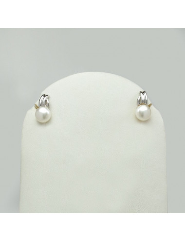 Silver earrings with freshwater pearls SE0004AS