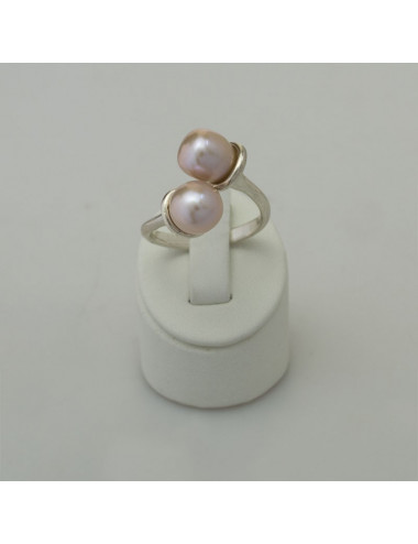 Silver ring with freshwater pearls PDB2S