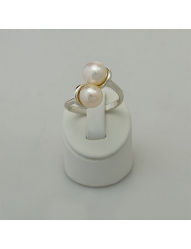 Silver ring with freshwater pearls PDB2S